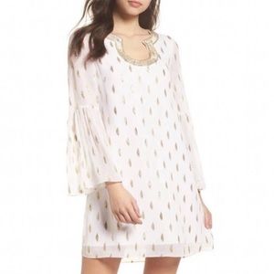Lilly Pulitzer White and Gold Mini Dress